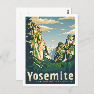 Carte Postale Parc national de Yosemite Vintage Lieu de voyage c