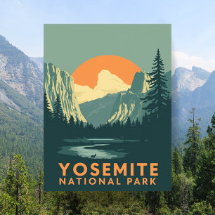 Carte Postale Parc national de Yosemite, voyage vintage en Calif