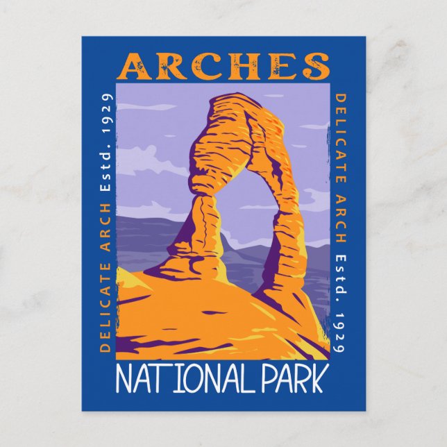 Carte Postale Parc national des Arches Arche délicate Vintage (Devant)