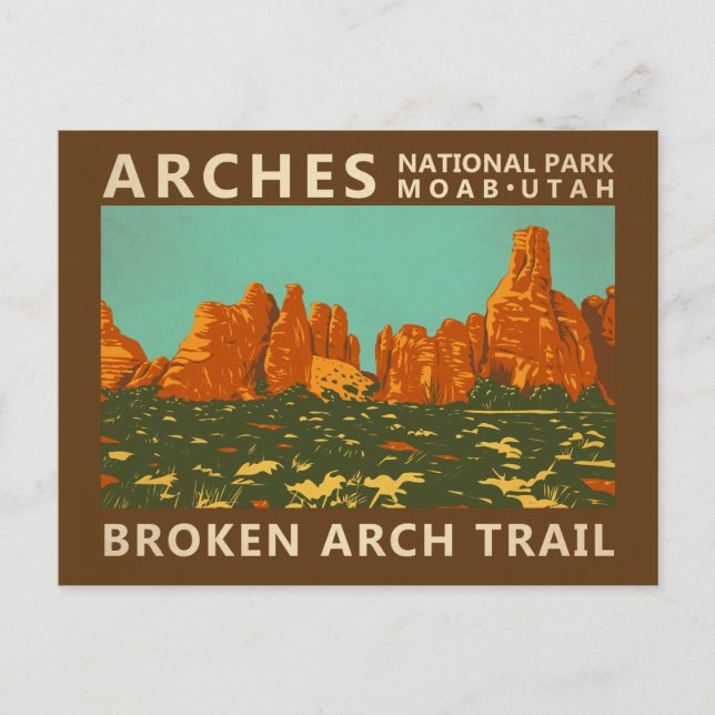 Carte Postale Parc national des Arches Utah Broken Arch Trail Re (Devant)