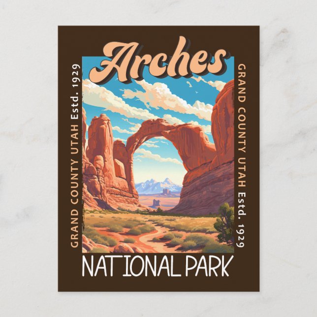 Carte Postale Parc national des Arches Utah en état de détresse (Devant)