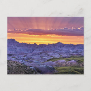 Carte Postale Parc national des Badlands Sunset, Dakota du Sud