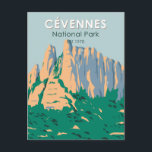 Carte Postale Parc national des Cévennes France Vintage<br><div class="desc">Design d'art vectoriel des Cévennes. Situé dans le sud de la France,  dans la région montagneuse des Cévennes.</div>
