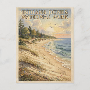 Carte Postale Parc national des dunes de l'Indiana lac Michigan