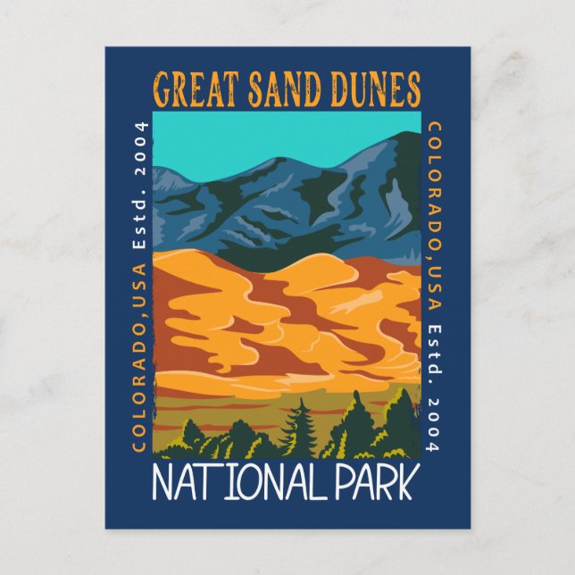Carte Postale Parc National Des Dunes De Sable Great Colorado Di (Devant)
