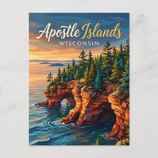 Carte Postale Parc national des îles Apostle, États-Unis d'Améri (Devant)