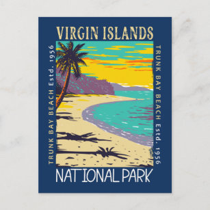 Carte Postale Parc national des Îles Vierges Trunk Bay en état d