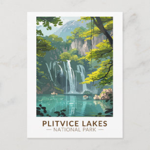 Carte Postale Parc national des lacs de Plitvice Art de voyage v