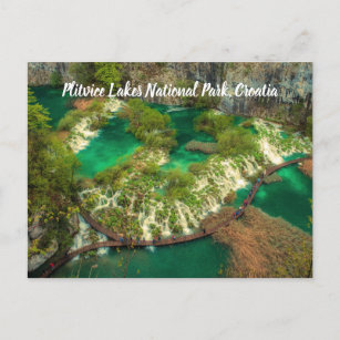 Carte Postale Parc national des Lacs Plitvice Croatie stylisé