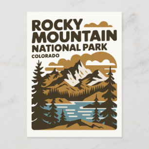 Carte Postale Parc national des Rocheuses Colorado Art Vintage