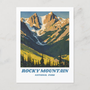 Carte Postale Parc national des Rocheuses illustration rétro Cl