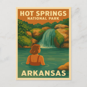 Carte Postale Parc national des sources thermales Vintage voyage