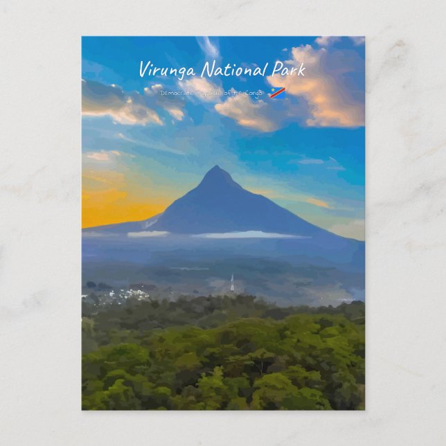 Carte Postale Parc national des Virunga, RD Congo - Volcan (Devant)