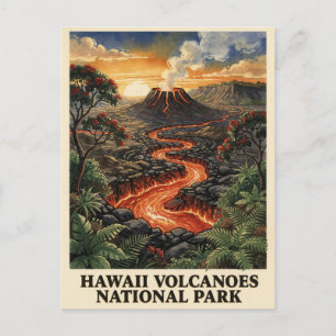 Carte Postale Parc national des volcans d'Hawaï Coulée de lave