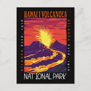 Carte Postale Parc national des volcans d'Hawaii Vintage perturb