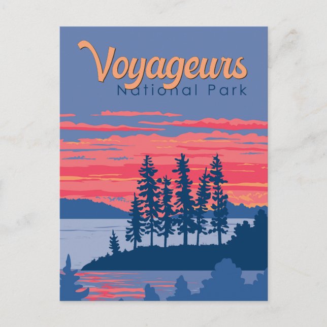 Carte Postale Parc national des Voyageurs Illustration du lac Ra (Devant)