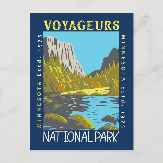 Carte Postale Parc national des Voyageurs Minnesota Retro pertur (Devant)