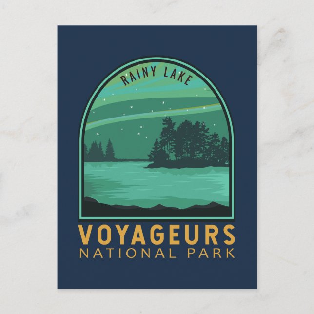 Carte Postale Parc national des Voyageurs Rainy Lake Emblem Vint (Devant)
