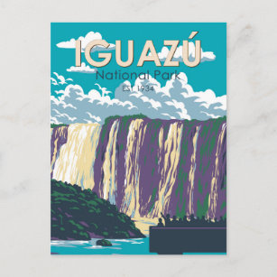 Carte Postale Parc national d'Iguazu Argentine Travel Art Vintag