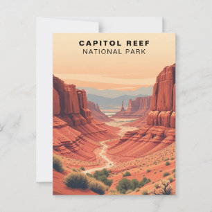 Carte Postale Parc national du Capitol Reef Retro USA