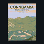 Carte Postale Parc national du Connemara Irlande Twelve Bens Voy<br><div class="desc">Conception d'art vectoriel Connemara. Le parc comprend des montagnes,  des tourbières,  des landes,  des prairies et des forêts.</div>