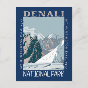 Carte Postale Parc national du Denali Alaska Mont Huntington Ret