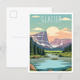 Carte Postale Parc national du Glacier Montana Vintage voyage