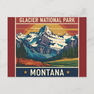 Carte Postale Parc national du Glacier Vintage voyage Montana