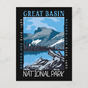 Carte Postale Parc national du Grand Bassin Nevada Retro perturb