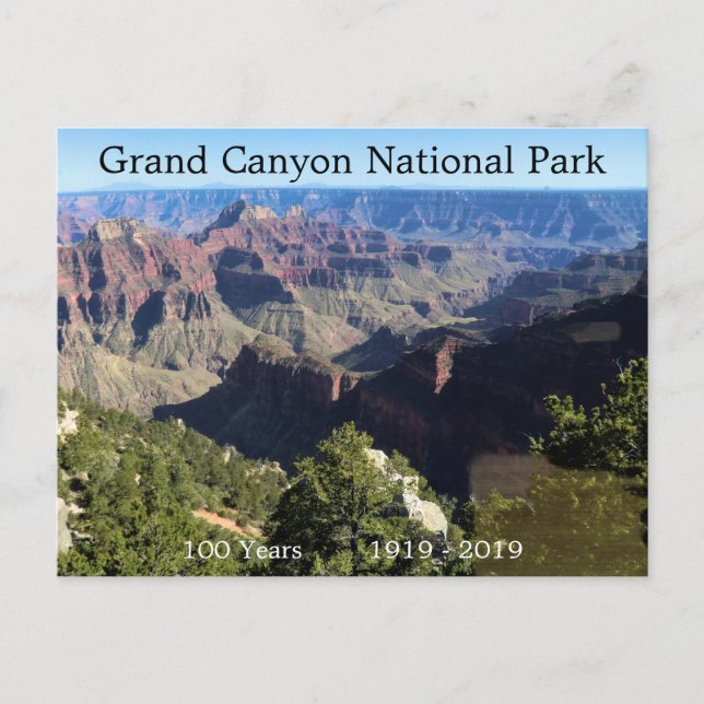 Carte Postale Parc national du Grand Canyon 100 ans (Devant)