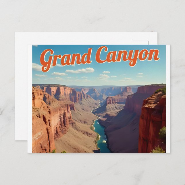 Carte Postale Parc national du Grand Canyon Arizona Retro (Devant / Derrière)