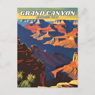 Carte Postale Parc national du Grand Canyon illustration retro D