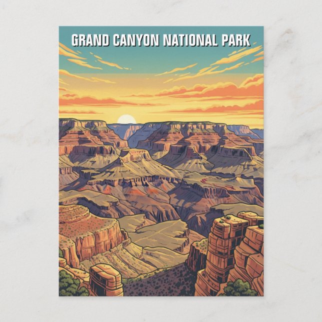 Carte Postale Parc national du Grand Canyon vintage (Devant)