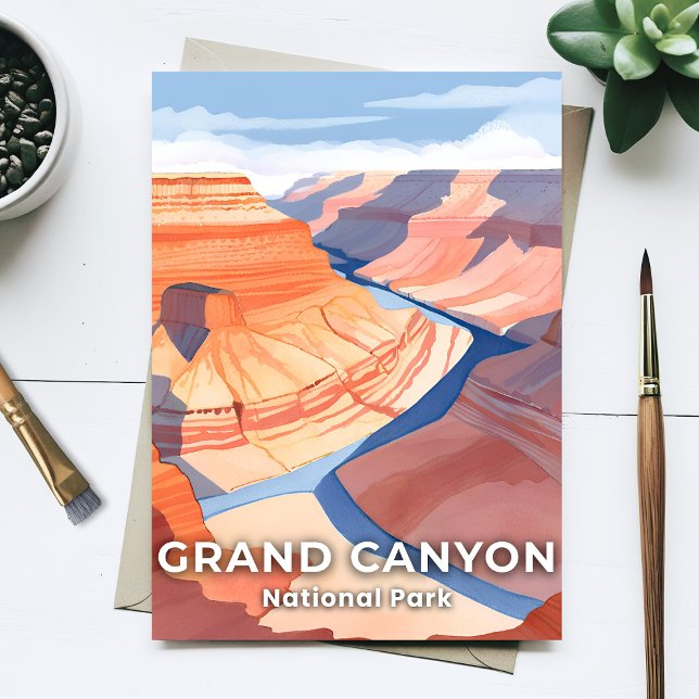 Carte Postale Parc national du Grand Canyon Watercolor Travel (Créateur téléchargé)