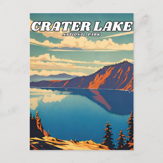 Carte Postale Parc national du lac Crater illustration Classe ré (Devant)