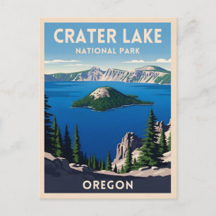 Carte Postale Parc national du lac Crater Vintage voyage Oregon
