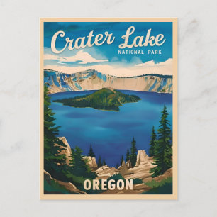 Carte Postale Parc national du lac Crater Vintage voyage Oregon