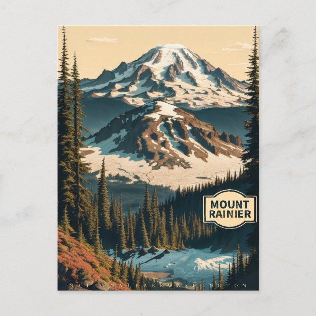 Carte Postale Parc national du Mont Rainier à Washington (Devant)