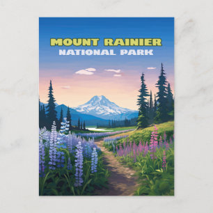 Carte Postale Parc national du Mont Rainier Washington Retro