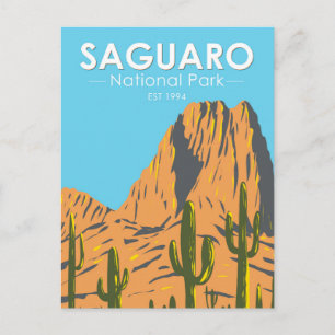 Carte Postale Parc national du Saguaro Arizona Beehive Peak Vint