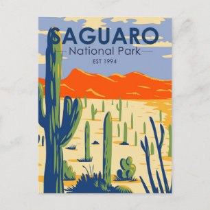 Carte Postale Parc national du Saguaro Arizona Giant Cactus Vint