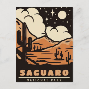 Carte Postale Parc national du Saguaro Arizona Vintage voyage ré