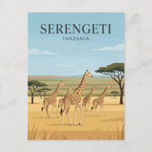 Carte Postale Parc national du Serengeti Girafes Tanzanie