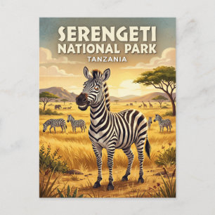 Carte Postale Parc national du Serengeti Zèbre Tanzanie