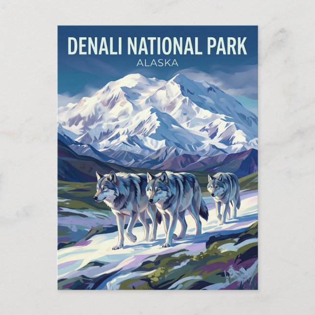 Carte Postale Parc national et réserve de Denali Alaska (Devant)