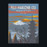 Carte Postale Parc national Fuji-Hakone-Izu Vintage artistique j<br><div class="desc">Design vectoriel du parc national Fuji-Hakone-Izu. Il se compose du Mont Fuji,  des cinq lacs Fuji,  de Hakone,  de la péninsule d'Izu et des îles Izu.</div>