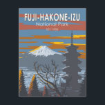 Carte Postale Parc national Fuji-Hakone-Izu Vintage artistique j<br><div class="desc">Design vectoriel du parc national Fuji-Hakone-Izu. Il se compose du Mont Fuji,  des cinq lacs Fuji,  de Hakone,  de la péninsule d'Izu et des îles Izu.</div>