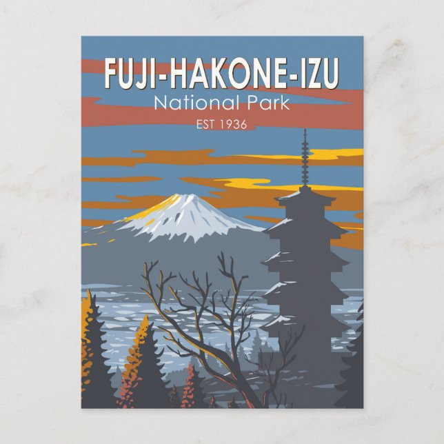 Carte Postale Parc national Fuji-Hakone-Izu Vintage artistique j (Devant)