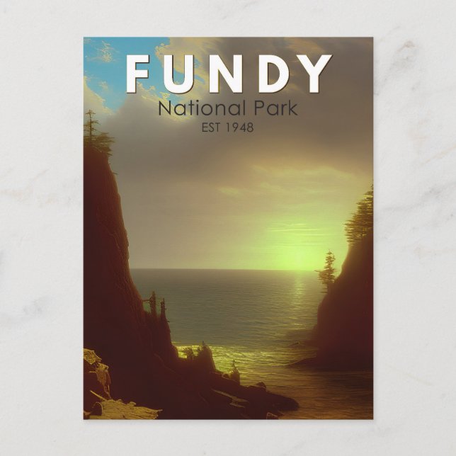 Carte Postale Parc national Fundy Art Vintage Canada (Devant)