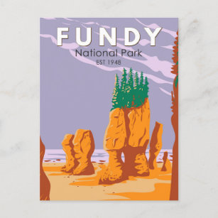 Carte Postale Parc national Fundy Canada Tourisme Vintage